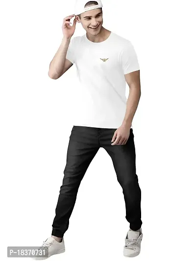 SS Garment Polyester Plain Half Sleeve Round Neck Tshirt for Men|Regular fit Solid Plain Tshirt for Men| Men's Round Neck Tshirt| Round Neck Sports T Shirt for Gym Training (Small, White)-thumb0