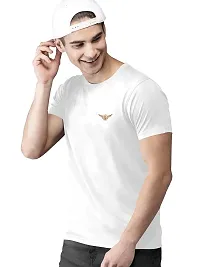 SS Garment Polyester Plain Half Sleeve Round Neck Tshirt for Men|Regular fit Solid Plain Tshirt for Men| Men's Round Neck Tshirt| Round Neck Sports T Shirt for Gym Training (Small, White)-thumb1
