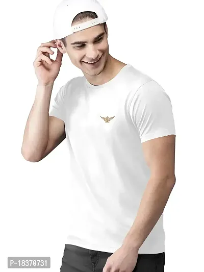 SS Garment Polyester Plain Half Sleeve Round Neck Tshirt for Men|Regular fit Solid Plain Tshirt for Men| Men's Round Neck Tshirt| Round Neck Sports T Shirt for Gym Training (Small, White)-thumb2