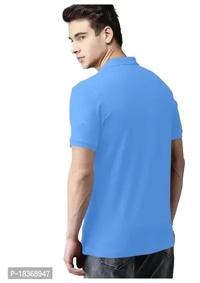 S S Garment Men's Regular Fit T-Shirt| Half Sleeves Cotton T-Shirt for Men| Mens Cotton Half Sleeve T Shirt with Collar| Half Sleeve Cotton T Shirts for Men SkyBlue-thumb4