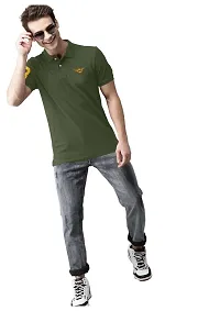 S S Garment Men's Regular Fit T-Shirt| Half Sleeves Cotton T-Shirt for Men| Mens Cotton Half Sleeve T Shirt with Collar| Half Sleeve Cotton T Shirts for Men DarkGreen-thumb2