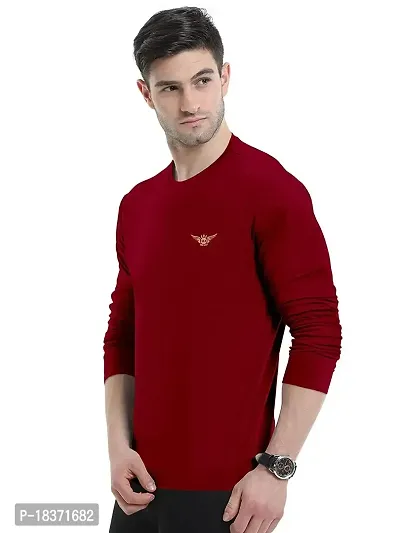 SS Garment Polyester Plain Full Sleeve Round Neck Tshirt for Men| Regular fit Solid Plain Tshirt for Men| Men's Round Neck Tshirt| Round Neck T Shirt for Gym Training-thumb3