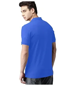 S S Garment Men's Regular Fit T-Shirt| Half Sleeves Cotton T-Shirt for Men| Mens Cotton Half Sleeve T Shirt with Collar| Half Sleeve Cotton T Shirts for Men Blue-thumb3