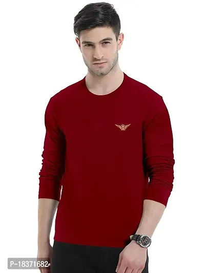 SS Garment Polyester Plain Full Sleeve Round Neck Tshirt for Men| Regular fit Solid Plain Tshirt for Men| Men's Round Neck Tshirt| Round Neck T Shirt for Gym Training-thumb2