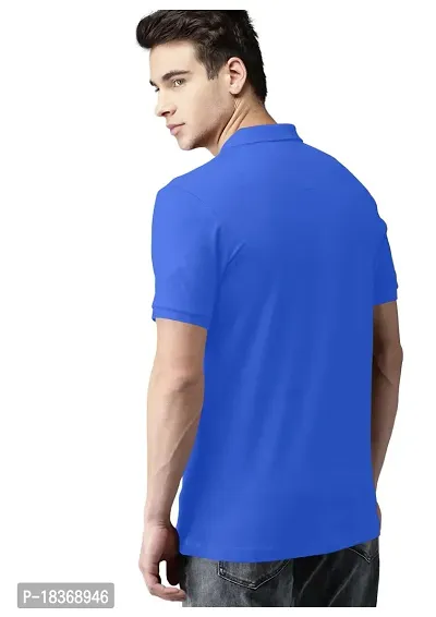 S S Garment Men's Regular Fit T-Shirt| Half Sleeves Cotton T-Shirt for Men| Mens Cotton Half Sleeve T Shirt with Collar| Half Sleeve Cotton T Shirts for Men Blue-thumb4