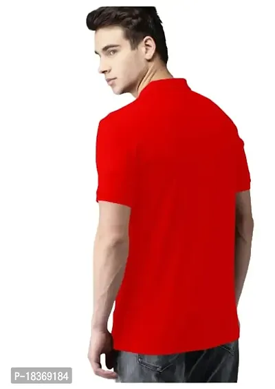 S S Garment Men's Regular Fit T-Shirt| Half Sleeves Cotton T-Shirt for Men| Mens Cotton Half Sleeve T Shirt with Collar| Half Sleeve Cotton T Shirts for Men Red-thumb4