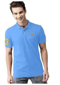 S S Garment Men's Regular Fit T-Shirt| Half Sleeves Cotton T-Shirt for Men| Mens Cotton Half Sleeve T Shirt with Collar| Half Sleeve Cotton T Shirts for Men SkyBlue-thumb1