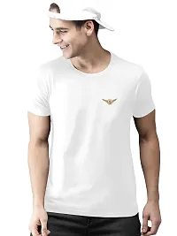 SS Garment Polyester Plain Half Sleeve Round Neck Tshirt for Men|Regular fit Solid Plain Tshirt for Men| Men's Round Neck Tshirt| Round Neck Sports T Shirt for Gym Training (Small, White)-thumb2