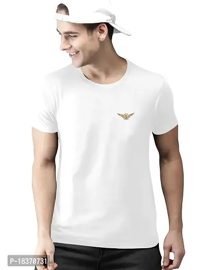 SS Garment Polyester Plain Half Sleeve Round Neck Tshirt for Men|Regular fit Solid Plain Tshirt for Men| Men's Round Neck Tshirt| Round Neck Sports T Shirt for Gym Training (Small, White)-thumb3