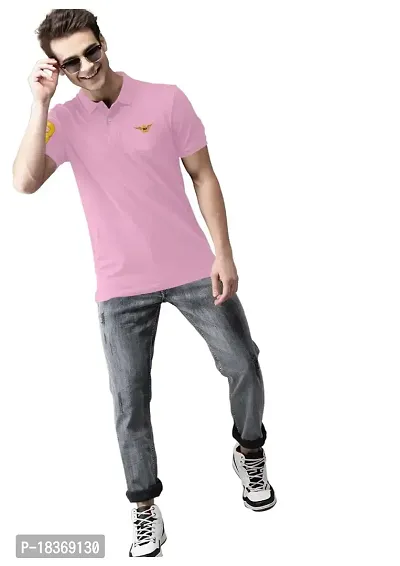 S S Garment Men's Regular Fit T-Shirt| Half Sleeves Cotton T-Shirt for Men| Mens Cotton Half Sleeve T Shirt with Collar| Half Sleeve Cotton T Shirts for Men Pink