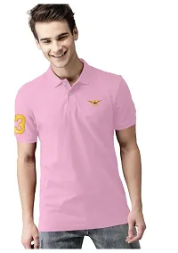 S S Garment Men's Regular Fit T-Shirt| Half Sleeves Cotton T-Shirt for Men| Mens Cotton Half Sleeve T Shirt with Collar| Half Sleeve Cotton T Shirts for Men Pink-thumb1