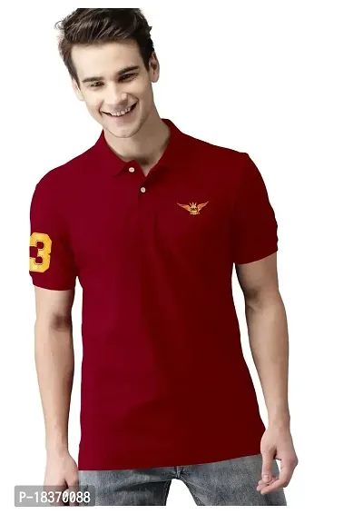 S S Garment Men's Regular Fit T-Shirt| Half Sleeves Cotton T-Shirt for Men| Mens Cotton Half Sleeve T Shirt with Collar| Half Sleeve Cotton T Shirts for Men Maroon