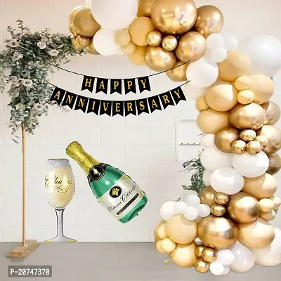 Day Decor Happy Birthday Deconation Ballon Combo Of 66 With Black  Gloden Happy Birthday Banner And Golden  White And Pink Balloon , Cheers Glass And Botle Foil Happy Birthday Decoration Kit