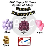 Day Decor Happy Birthday Deconation Ballon Combo Of 64 With Black Gloden Happy Birthday Banner And Multicolor Balloo ,Happy Birthday Decoration Kit-thumb2