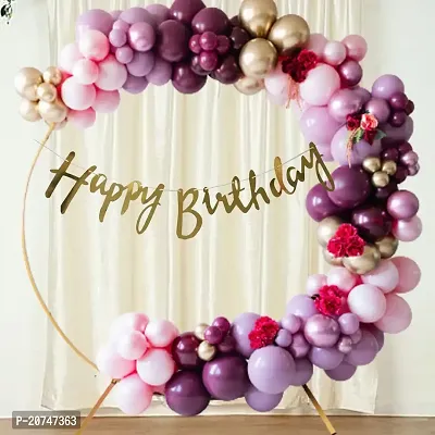 Day Decor Happy Birthday Deconation Ballon Combo Of 64 With Gloden Happy Birthday Banner And Multicolor Balloo ,Happy Birthday Decoration Kit