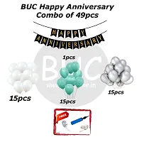 Day Decor Happy Anniversary Combo Kit - 49 Pcs, Anniversary Banner, Multi Color Balloons For Anniversary Decoration Items/Decoration Item For Anniversary Party Combo With Balloon Filler Hand Pump Free-thumb3