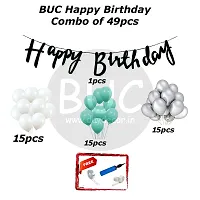 Day Decor Happy Birthday Decoration Balloons Combo Of 49 Pcs, Happy Birthday Banner, Multicolor Balloons Combo Pack And Balloon Filler Hand Pump Free-thumb3