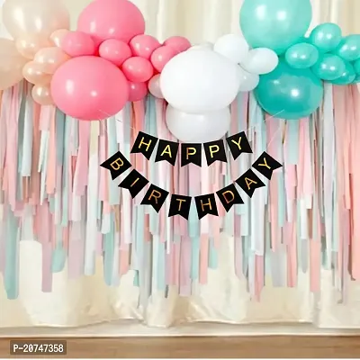 Day Decor Happy Birthday Decoration Balloons Combo Of 64 Pcs, Happy Birthday Banner, Multicolor Balloons Combo Pack And Balloon Filler Hand Pump Free