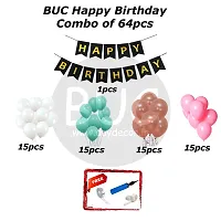 Day Decor Happy Birthday Decoration Balloons Combo Of 64 Pcs, Happy Birthday Banner, Multicolor Balloons Combo Pack And Balloon Filler Hand Pump Free-thumb3