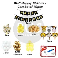 Day Decor Happy Birthday Decoration Balloons Combo Of 79 Pcs, Happy Birthday Banner, Kids Fancy Multicolor Balloons Combo Pack And Balloon Filler Hand Pump Free-thumb1