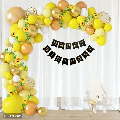 Day Decor Happy Birthday Decoration Balloons Combo Of 74 Pcs, Happy Birthday Banner, Multi 3 Colors Balloons Combo Pack And Balloon Filler Hand Pump Free