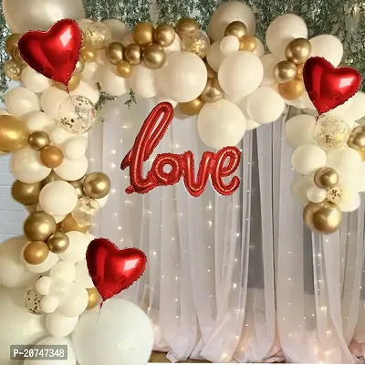 Day Decor Love Day Combo Kit - 75 Pcs, Love Foil Balloon, Multicolor Balloons For Valentine Day Party, Foil Heart Balloon And Multicolor Balloons With Balloon Filler Hand Pump Free