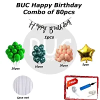 Day Decor Happy Birthday Decoration Balloons Combo Of 80 Pcs, Happy Birthday Banner, Multi Color Balloons With Foil Star Balloons Combo Pack And Balloon Filler Hand Pump Free-thumb4