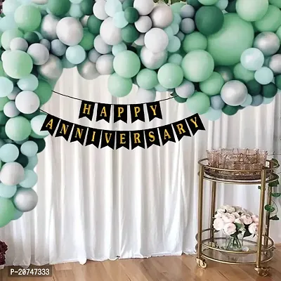 Day Decor Happy Anniversary Combo Kit - 69 Pcs, Anniversary Banner, Multicolor Balloons For Anniversary Party, Multicolor Balloons With Balloon Filler Hand Pump Free