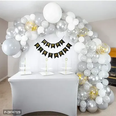 Day Decor Happy Birthday Decoration Balloons Combo Of 59 Pcs, Black Happy Birthday Banner, Confetti Balloons With Combo Pack And Balloon Filler Hand Pump Free