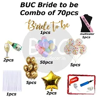 Day Decor Bridal Shower Decorations Kit - 70 Pcs Bride To Be Decoration Set Combo For Bridal Shower, Decorations,Bride To Be Banner,Balloons And Curtain With Balloon Filler Hand Pump Free-thumb3