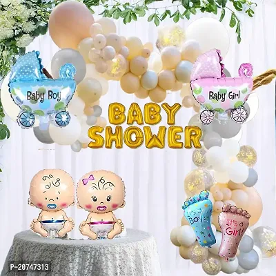 Day Decor Baby Shower Decoration Ballon Combo Set Of 61 Pcs With Baby Shower Foil , Boy And Girl Foil Decorations | Pregnancy, Maternity Photoshoot-thumb0