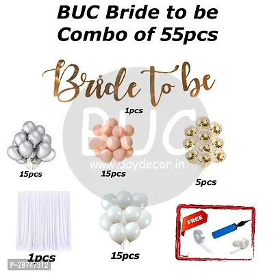 Day Decor Bride To Be Decoration Balloon Combo 55 0Pcs With Golden Bride To Be Banner And Mutlicolor Balloons, Confetti Balloon-thumb5