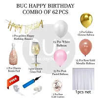 Day Decor Happy Birthday Deconation Ballon Combo Of 62 With Happy Birthday Banner And Multicolor Balloon, Cheers Botle And Flass Foil, Happy Birthday Decoration Kit-thumb1