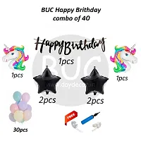 Day Decor Happy Birthday Deconation Ballon Combo Of 40 With Multicolorballoon And Black Foil, Happy Birthday Banner,Happy Birthday Decoration Kit-thumb2