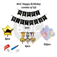 Day Decor Happy Birthday Deconation Ballon Combo Of 63 With Multicolor Balloon And Golden Foil, Happy Birthday Banner, Complete Decoration Kit-thumb2