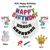 Day Decor Happy Birthday Deconation Ballon Combo Of 38 With Unicorn And Foil, Happy Birthday Banner,Happy Birthday Decoration Kit-thumb4