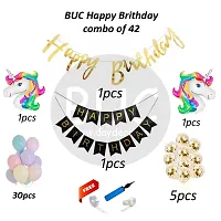 Day Decor Happy Birthday Deconation Ballon Combo Of 42 ,Happy Birthday Banner,5 Pcs White Confetti Balloons,Happy Birthday Decoration Kit-thumb2