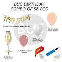 Day Decor Birthday Deconation Ballon Combo Of 56 With 20Pcs Peach And White Pastel Balloon,Happy Birthday Banner, Pink Vintage Balloons,Happy Birthday Decoration Kit-thumb1