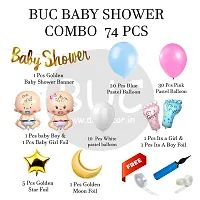 Day Decor Baby Shower Decoration Ballon Combo Set Of 74 Pcs With Pastel Baloon , Banner , Boy And Girl Foil , Star And Moon Foil Decorations Items Prop For Mom To Be | Pregnancy, Maternity Photoshoot-thumb1