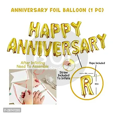 Day Decor Happy Anniversarydecoration Ballon Combo Set Of 67 Pcs With Star And Heart Foil Baloon ,Anniversary Lights For Decoration | Happy Anniversary Banner, Wedding Anniversary Decoration-thumb4