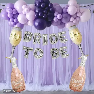 Day Decor Bride To Be Decoration Combo Of 53 With 1 Pcs Bride To Be Banner, 2 Pcscheers Bottle And Glass Foil,Bridal Shower Decorations Items-thumb0