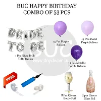 Day Decor Bride To Be Decoration Combo Of 53 With 1 Pcs Bride To Be Banner, 2 Pcscheers Bottle And Glass Foil,Bridal Shower Decorations Items-thumb1