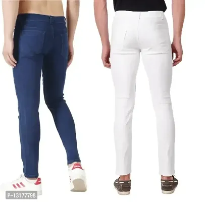 White Denim Mid Rise Jeans For Men Pack of 2-thumb2