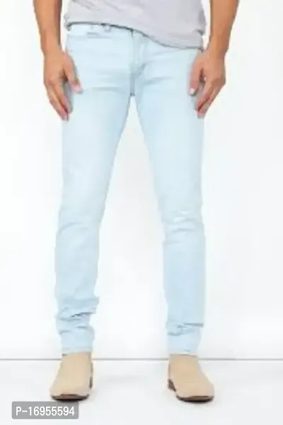 Stylish Polycotton Mid-Rise Jeans For Men