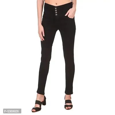 Trendy Denim Lycra Regular Fit Black Jeans-thumb0