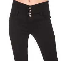 Trendy Denim Lycra Regular Fit Black Jeans-thumb1