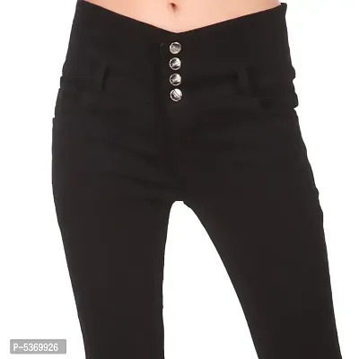 Trendy Denim Lycra Regular Fit Black Jeans-thumb2