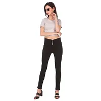 Trendy Denim Lycra Regular Fit Black Jeans-thumb2