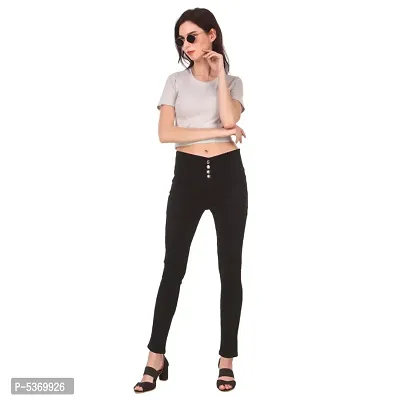 Trendy Denim Lycra Regular Fit Black Jeans-thumb3