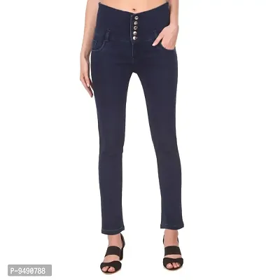 Women Stretchable 5 Button Denim Jeans-thumb0